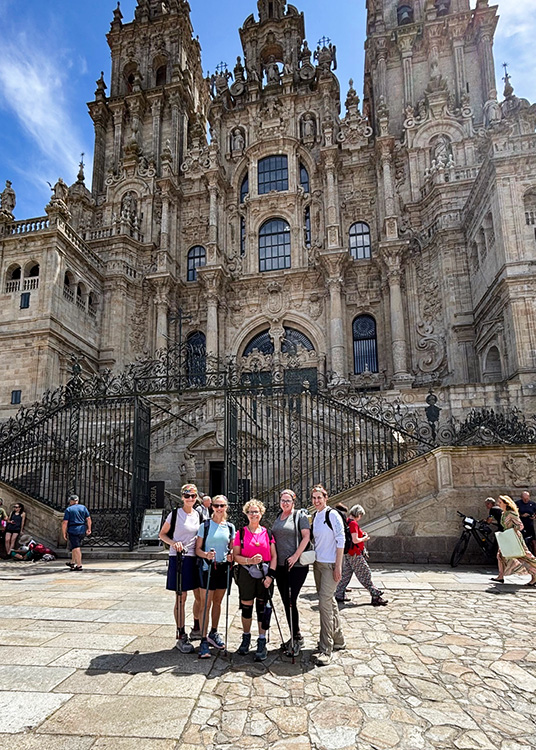 Shannon leading a group along El Camino de Santiago